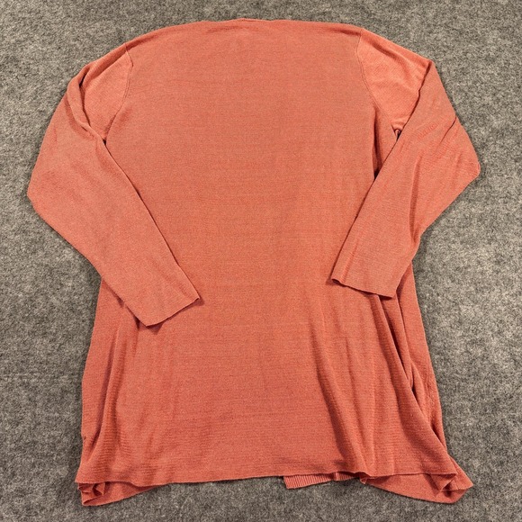 Eileen Fisher Cardigan Womens 3X Pink Linen Nylon Open Front Lightweight Knit - Picture 7 of 9